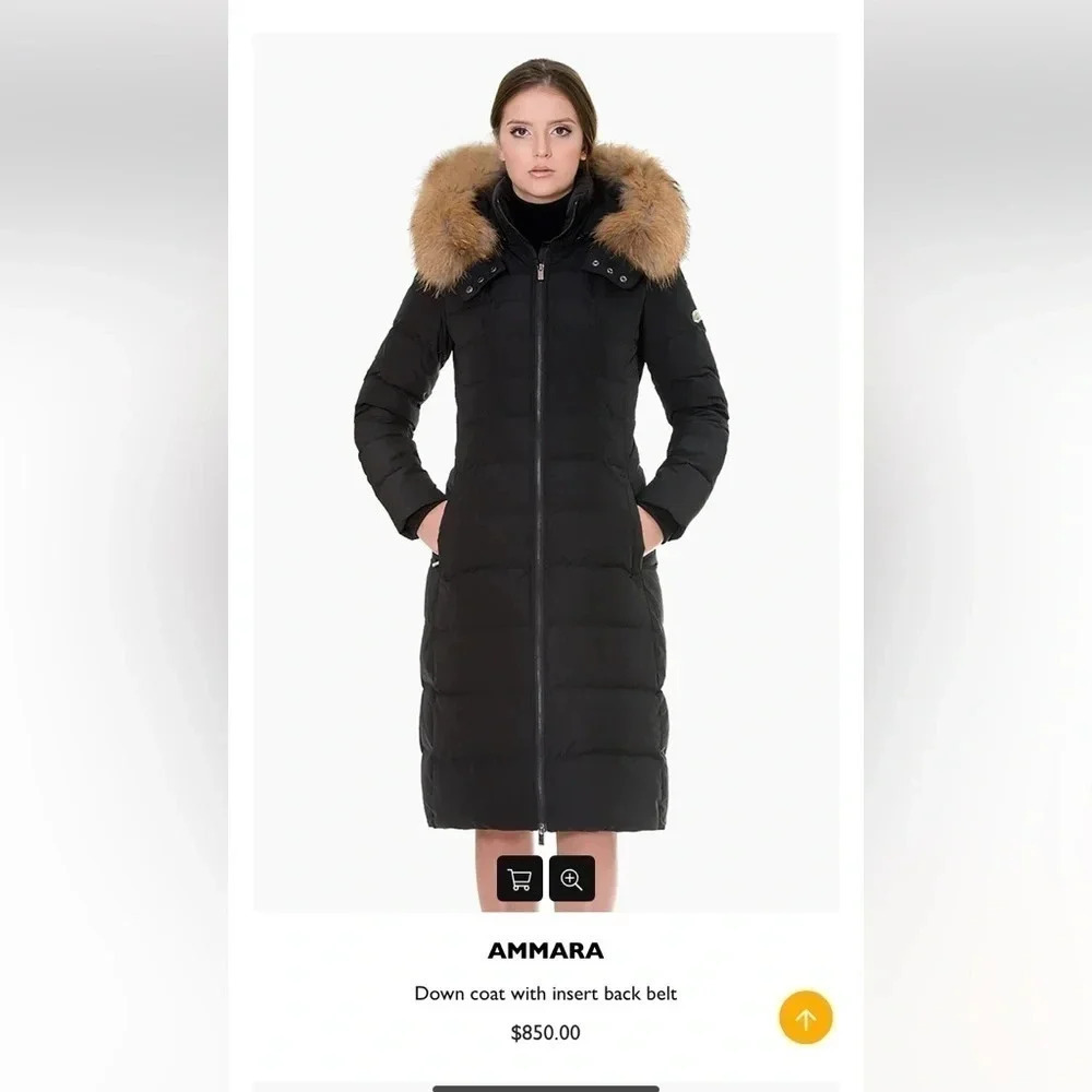 Bang couture down fill coat  with real fur‎ trim